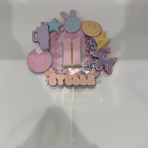 Preppy Shaker Cake Topper: Smiley Face Groovy Party personalized STELLA 11